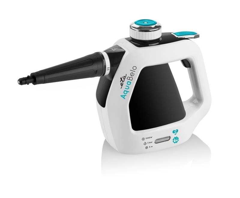 Parní čistič ETA Aquabelo 1264 90000 / 1000 W / 3 bar / černá/bílá Varianta: ivi8