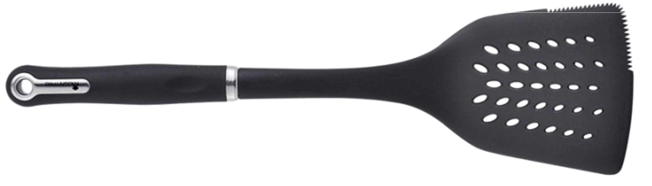 Kuchyňská nylonová špachtle Masterpro / vroubkovaný okraj / černá Varianta: ivi0