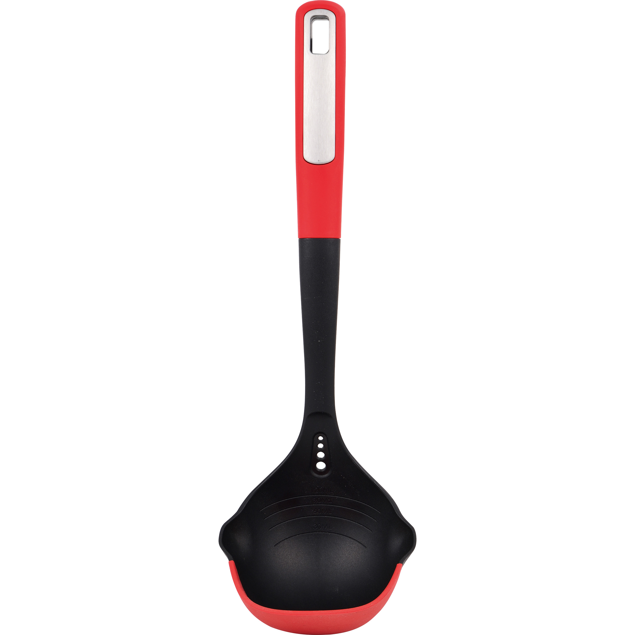 Naběračka na omáčku s výlevkou Bergner / 32,8 x 10,25 x 8,25 cm / nylon a silikon / černá a červená Varianta: ivi0