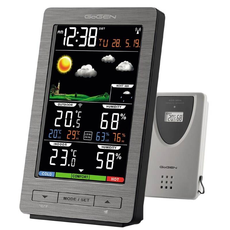 Meteostanice GoGEN ME 2930 / LCD displej / dosah 50 m / vnitřní teplota -10 až +50 °C / venkovní teplota -20 až +50 °C / šedá Varianta: ivi2