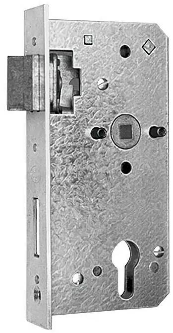 German Zadlabací zámek na zahradní bránu / válcový klíč / ocel / rozteč 72 mm / stříbrná Varianta: ivi4