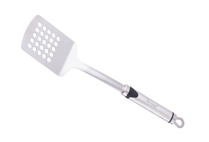 Obracečka Bergner GIZMO s kulatými otvory / 36 x 7,2 cm / nerez / černá Varianta: ivi0