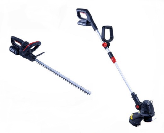 Set HENX aku vyžínač trávy H18DC250B a aku nůžky na živý plot H18XZ20-LB / baterie 20V-2Ah + nabíječka Varianta: ivi0