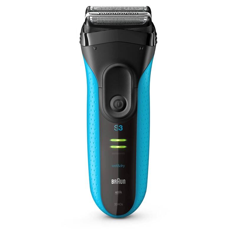Planžetový holicí strojek Braun Series 3 Series 3 3010s Wet&Dry / voděodolný / aku (Ni-Mh) / 2 planžety / LED kontrolky / černá/modrá Varianta: ivi1