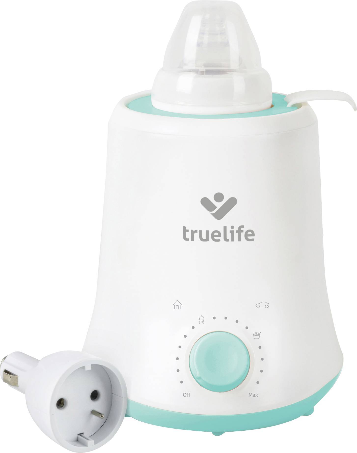 Ohřívač kojeneckých lahví TrueLife Invio BW Single / 320 W / 100 W / 220-240 V / 12 V / bílá / zelená Varianta: ivi2