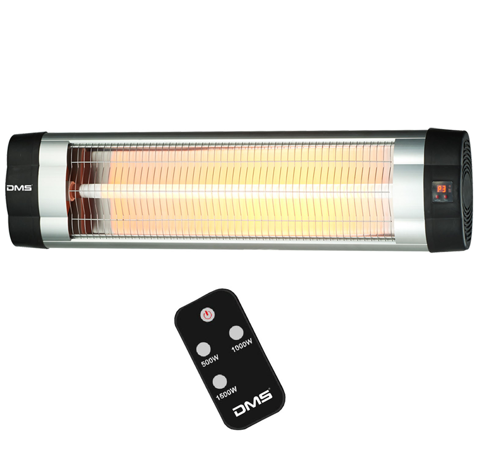 DMS Germany IHS-2.1 infračervený ohřívač 2v1 bez stojanu / s LED displayem / časovačem / dálkovým ovladačem / 2500 W Varianta: ivi0