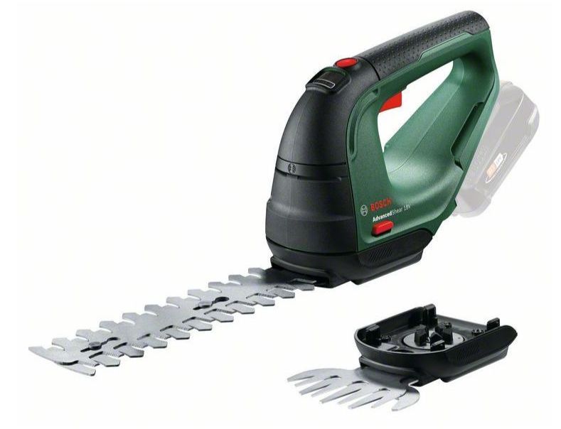 Aku nůžky na keře a trávu Bosch AdvancedShear 18V-10 / bez akumulátoru / 85 m2 / 20 cm (keř) / 10 cm (tráva) / zelená / černá Varianta: ivi1