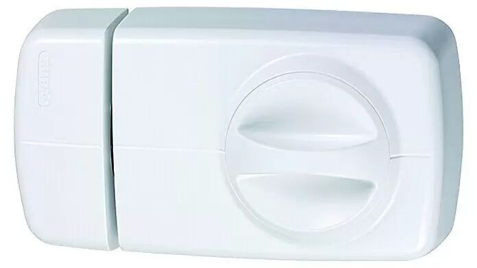 Přídavný dveřní zámek ABUS 7010 / polodrážka 0 - 29 mm / zadní část 60 mm - 72 mm / ocel / bílá Varianta: ivi1