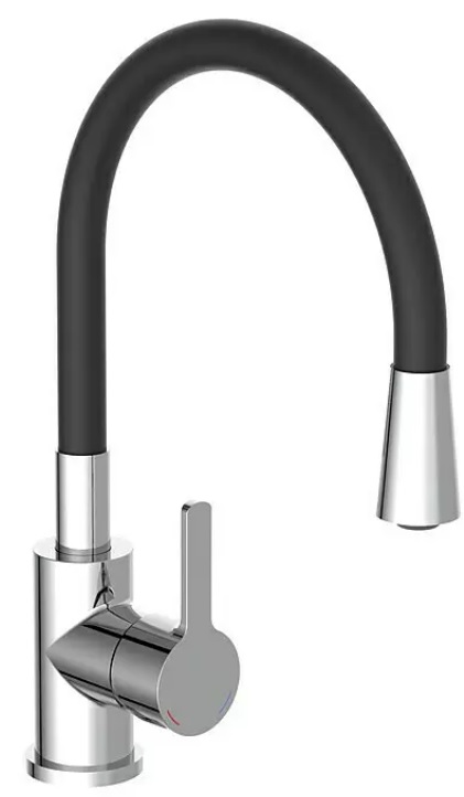 Ohebná dřezová baterie Camargue Flexo / 330 mm / černá/chrom Varianta: ivi1