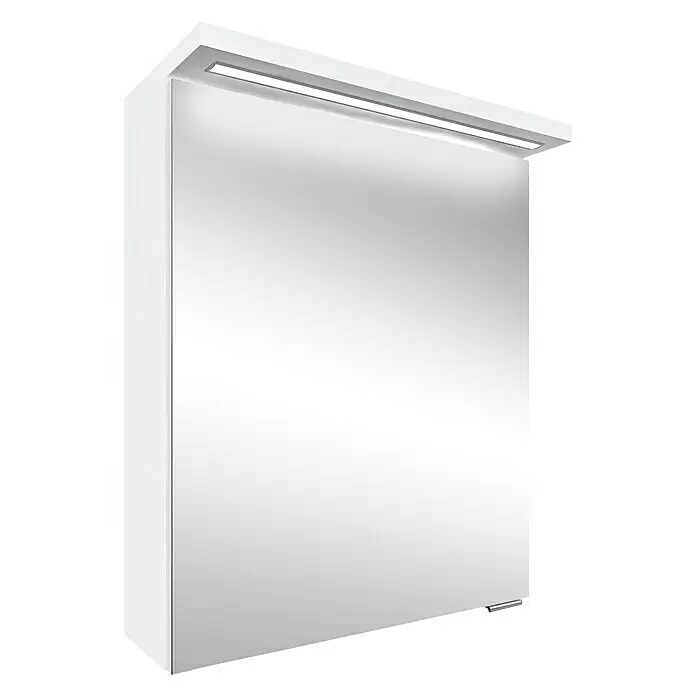 German Zrcadlová skříňka Linda s LED osvětlením / 366 lm / 3,9 W / 1-dveřový / 50 x 67,2 cm / dřevotříska / bílá Varianta: ivi1