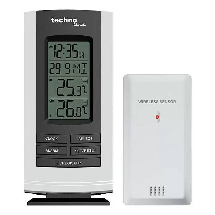 Meteorologická stanice Technoline WS 9180 / dosah 30 m / na baterie / vnitřní i venkovní použití / bílá / černá Varianta: ivi1