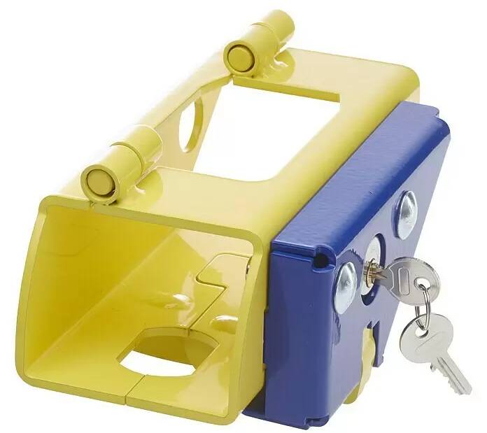 Zámek proti krádeži pro přívěsy automobilů Mottez / ocel / uzamykatelný / žlutá / modrá Varianta: ivi1