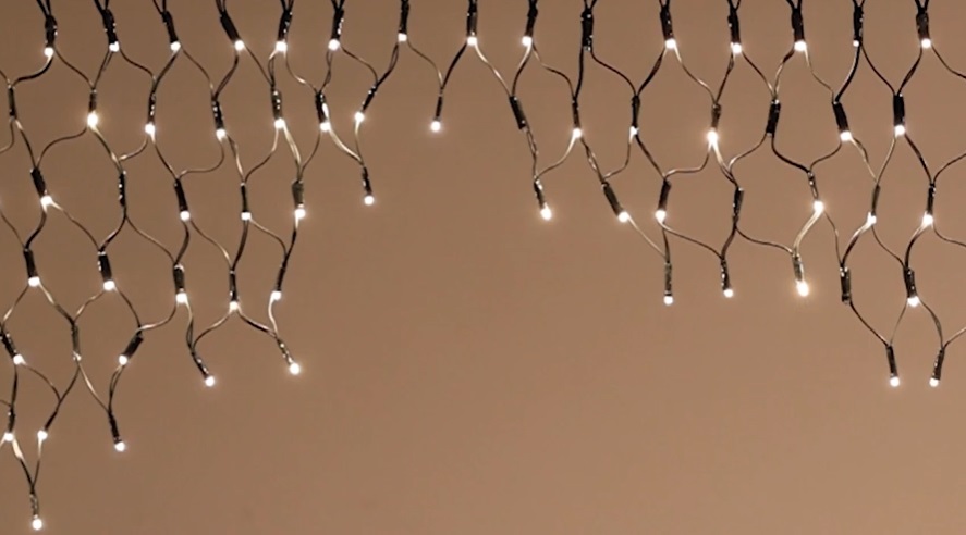 German Světelné LED rampouchy / 296 LED / 3 m / efekt blikání / venkovní i vnitřní / teplá bílá Varianta: ivi0