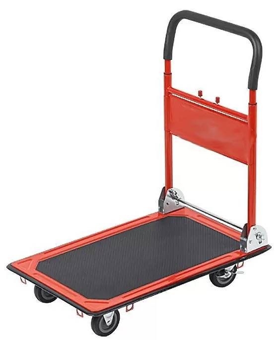 Bauhaus Manuální skládací přepravní vozík / nosnost 150 kg / ocel / O kola 4" / nastavení výšky 83 - 100 cm / černá / červená Varianta: ivi1