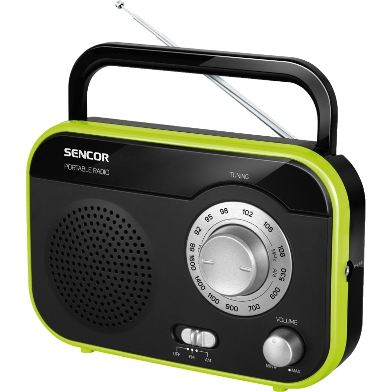 Radiopřijímač Sencor SRD 210 BGN / 1 W / černá / zelená Varianta: ivi1