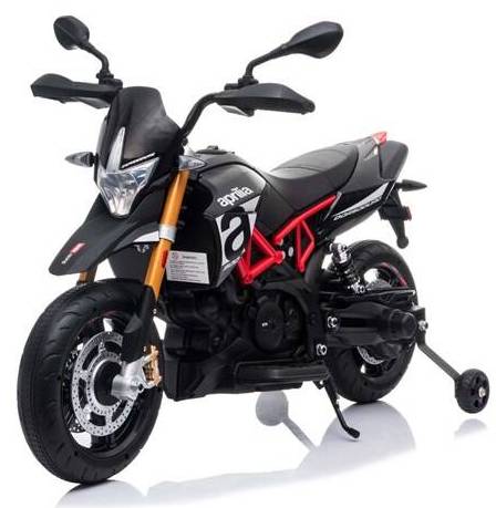 Elektrická motorka Beneo Aprilia Dorsoduro 900 / odnímatelné pomocné kolečka / 2x 18 W / 4 km/h / nosnost 20 kg / černá Varianta: ivi1