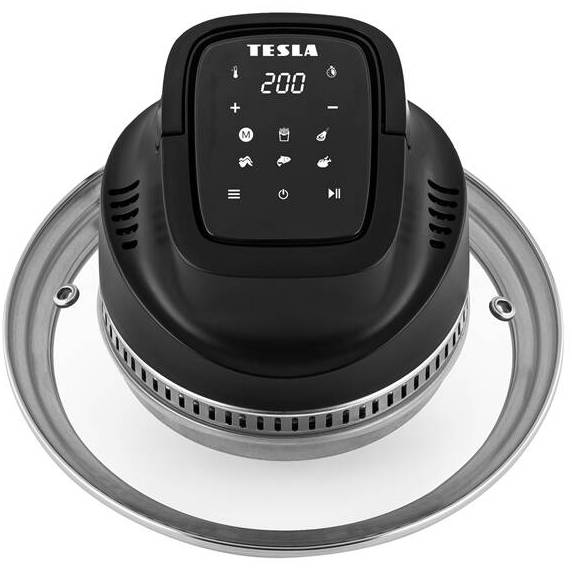 Multifunkční poklice pro horkovzdušný ohřev Tesla AirCook Q10 / pro TESLA EliteCook K50/K70 / pro O 22/24 cm / 40-200 °C / 1200 W / 5 programů / disp…