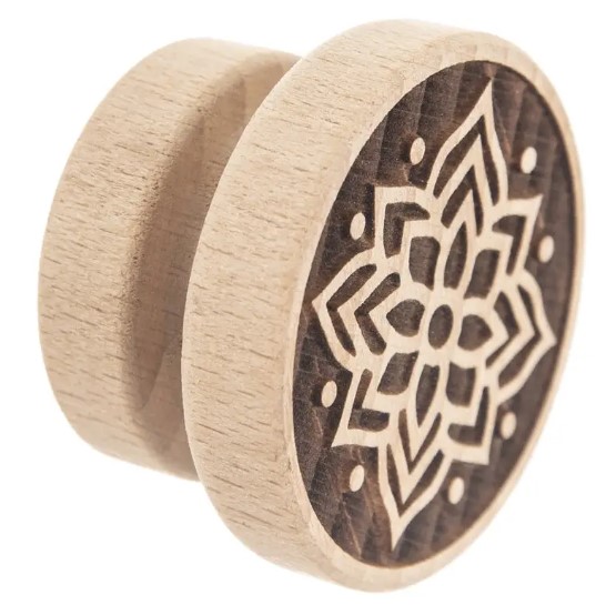 Orion Dřevěné razítko na těsto / motiv mandala / O 5,5 cm / bukové dřevo Varianta: ivi0