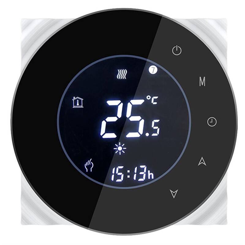 Bezdrátový termostat iQtech SmartLife GCLW-W / WiFi termostat pro bojlery a kotle s bezpotenciálovým spínáním / 3 A / 5 až 35 °C / černá Varianta: iv…