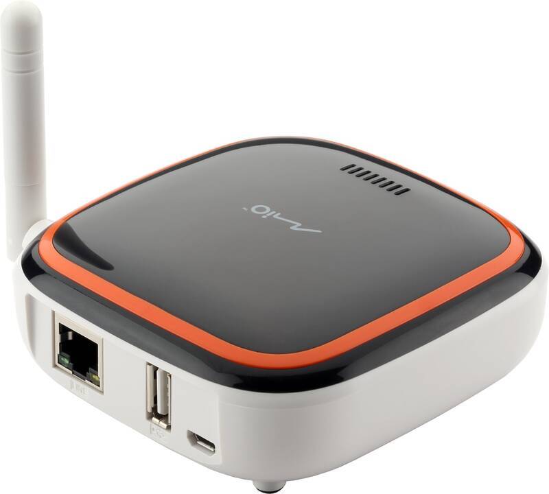 Hub Mio G10 (442N52500002) / rozhraní mezi směrovačem a senzory / 2,4 GHz / Wi-Fi / LAN / černá/béžová/oranžová Varianta: ivi1