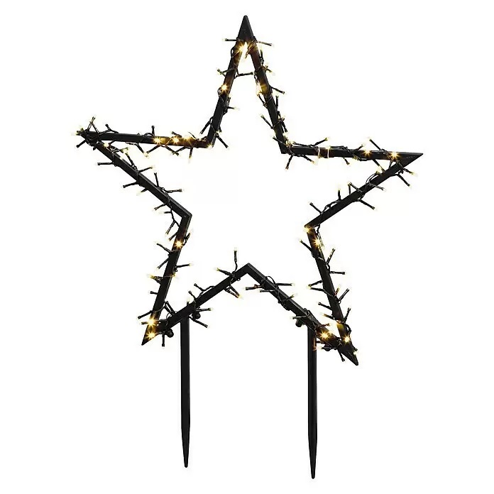 German Vánoční LED hvězda / 150 LED / teplá bílá / 73 cm / venkovní i vnitřní / černá Varianta: ivi0