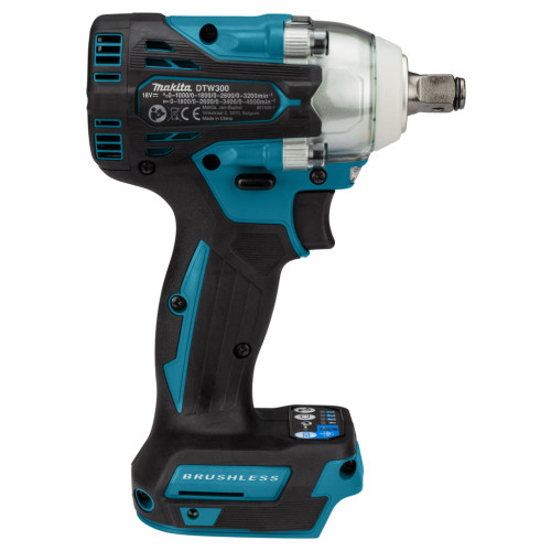 Aku rázový utahovák Makita DTW300Z / 1/2" vnější čtverec / 18 V / 330 Nm / 4000 ot./min. / BEZ AKUMULÁTORU A NABÍJEČKY / tyrkysová/černá Varianta: iv…