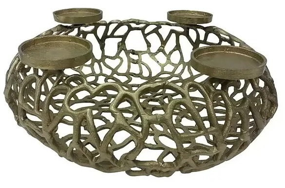 German Adventní svícen / O 41 cm / hliník / zlatá Varianta: ivi1