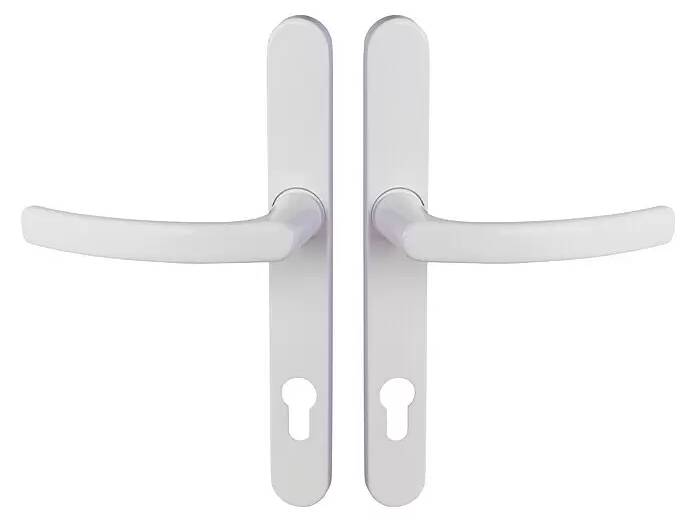 Klika ke dveřím Solid Elements / vhodná pro dveře s hloubkou 70 mm / DIN doraz levá/pravá / standartní vzdálenost 92 mm / plast / bílá Varianta: ivi0