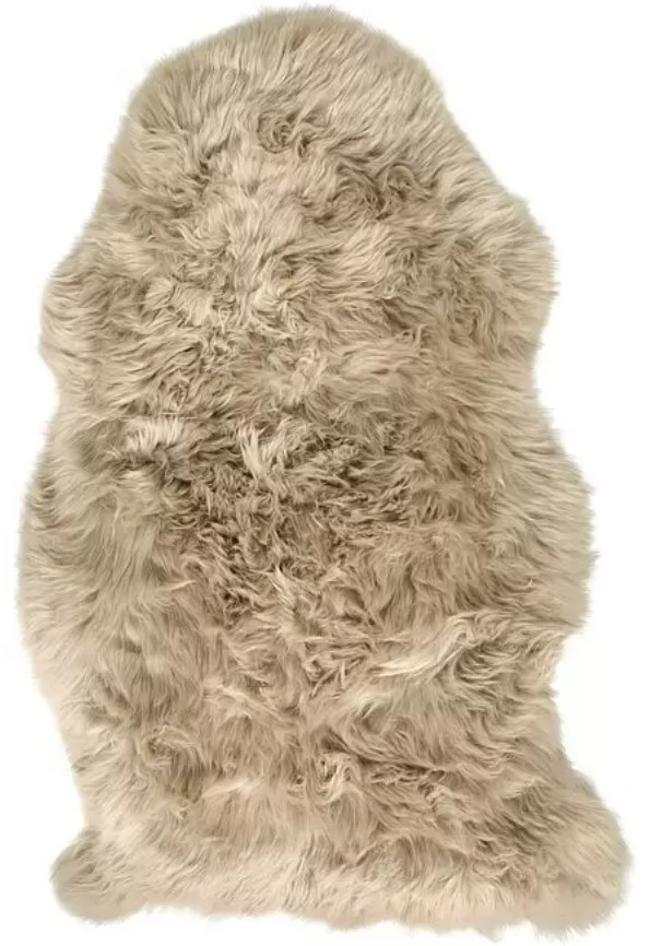 Dekorativní ovčí kůže Esbeco / 80 x 50 cm / 100% pravá kožešina / výška vlasu 5 cm / taupe Varianta: ivi1