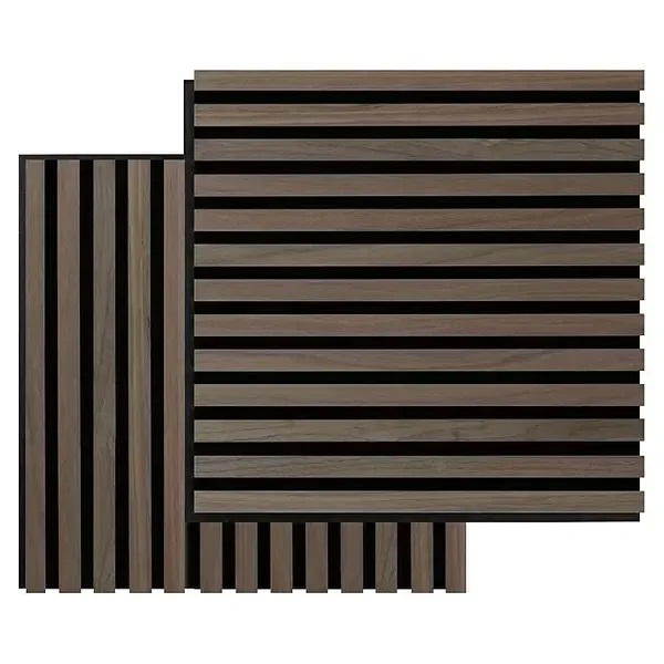 Sada 2 akustických panelů FibroTech Square / 52 x 52 x 2,2 cm / plast, MDF / vlašský ořech Varianta: ivi1