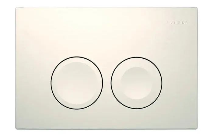 Ovládací tlačítko Geberit Delta 25 / 24,6 × 16,4 × 3,1 cm / úsporné splachování / matná bílá Varianta: ivi3