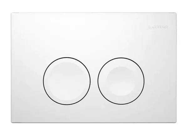 Ovládací tlačítko Geberit Delta 25 / 24,6 × 16,4 × 3,1 cm / úsporné splachování / matná bílá Varianta: ivi3
