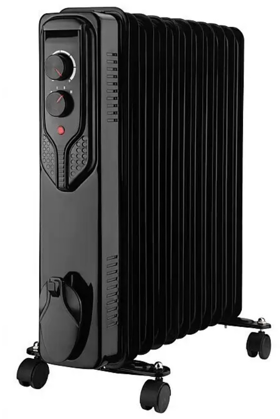 German Olejový radiátor / 2500 W / 11 žeber / 3 úrovně topení / do cca 25 m2 / kov / černá Varianta: ivi5