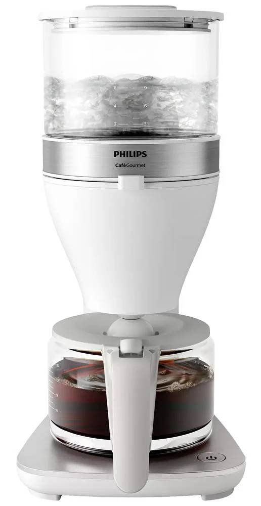 Kávovar na překapávanou kávu Philips Gourmet HD5416/00 / 15 šálků / skleněná konvice / bílá Varianta: ivi2