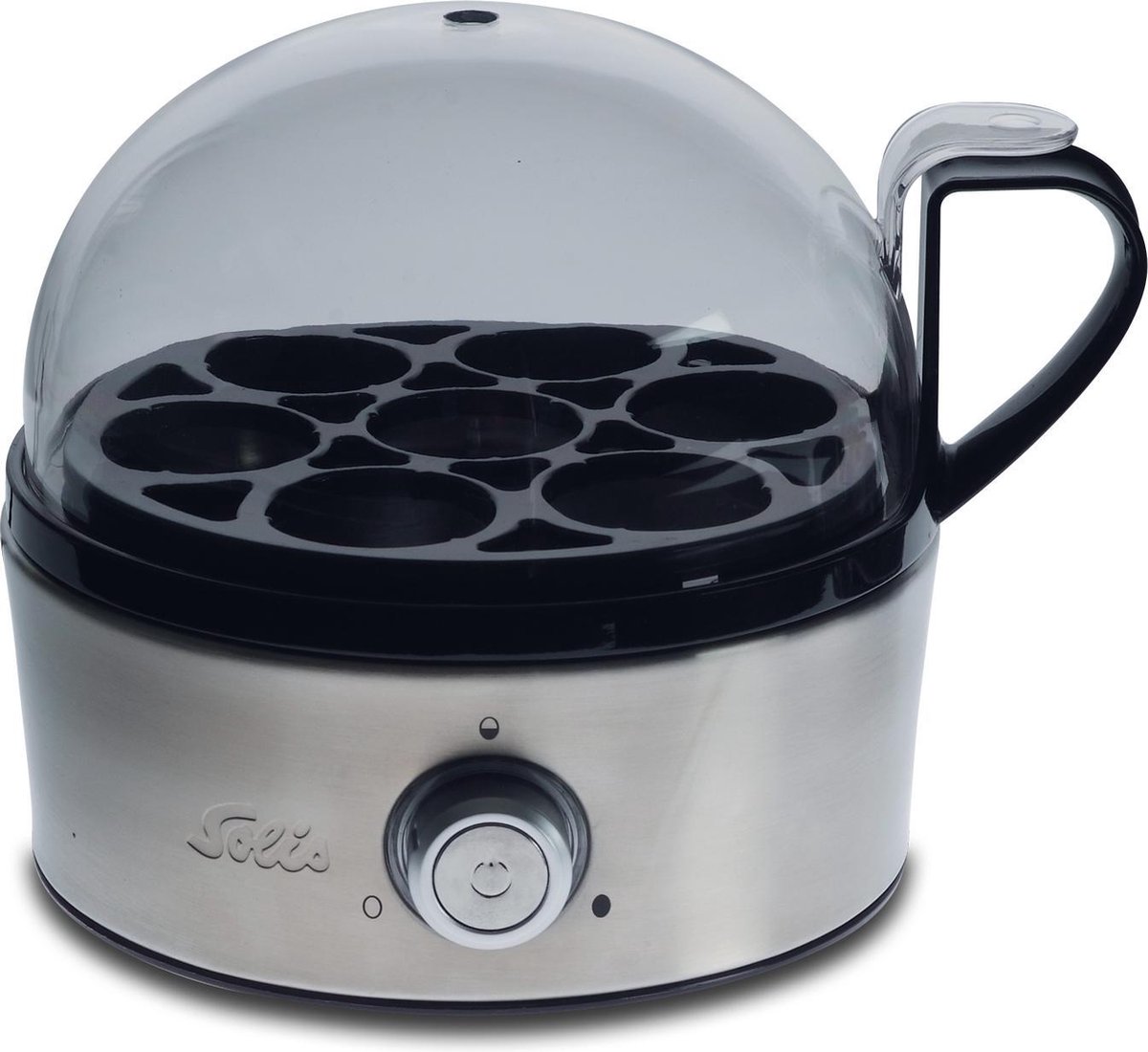 Vařič vajec Solis 977.87 / 7 vajec / časovač / LED indikátor provozu / 400 W / nerez/černá Varianta: ivi1