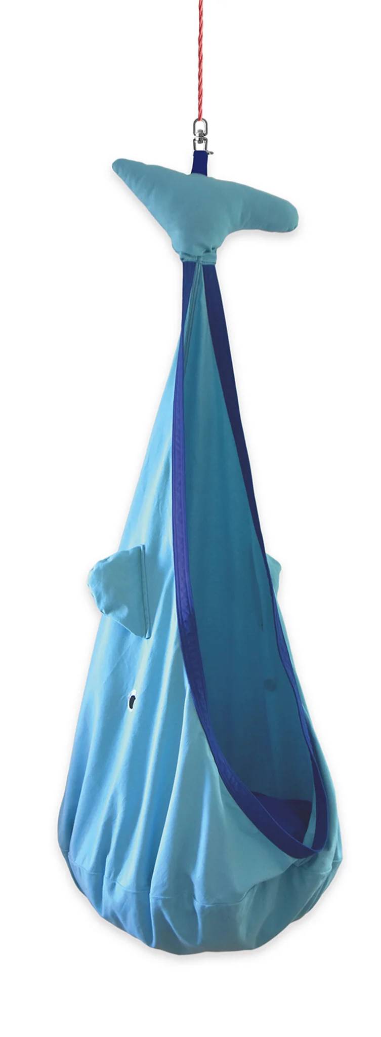 Závěsný houpací vak Snuutje SNU 1700 / nosnost 80 kg / motiv velryba / 100% bavlna / gramáž 255 g/m2 / modrá Varianta: ivi9