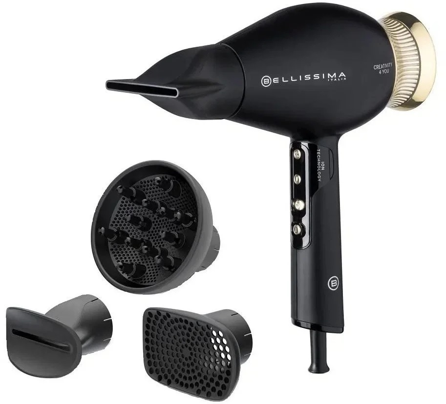 Fén na vlasy Bellissima Creativity 4 you S0701 / ionizace / počet rychlostí 3 / difuzér / černá Varianta: ivi8