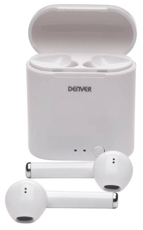 Bezdrátová sluchátka Denver TWE-36MK3 / 400 mAh / mikrofon / Bluetooth 5.0 / bílá Varianta: ivi1
