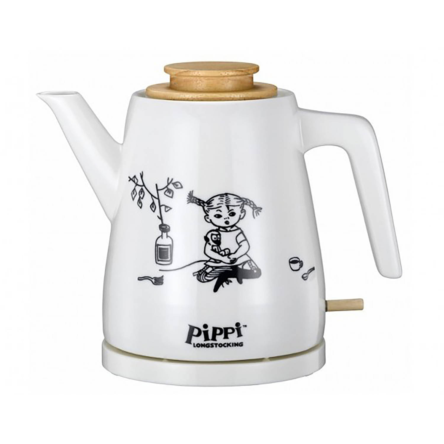 Rychlovarná keramická konvice Lenco Pippi 20130003 / Pippi a Mr. Nilsson Design / 2025 W / 1,2 l / bílá Varianta: ivi1