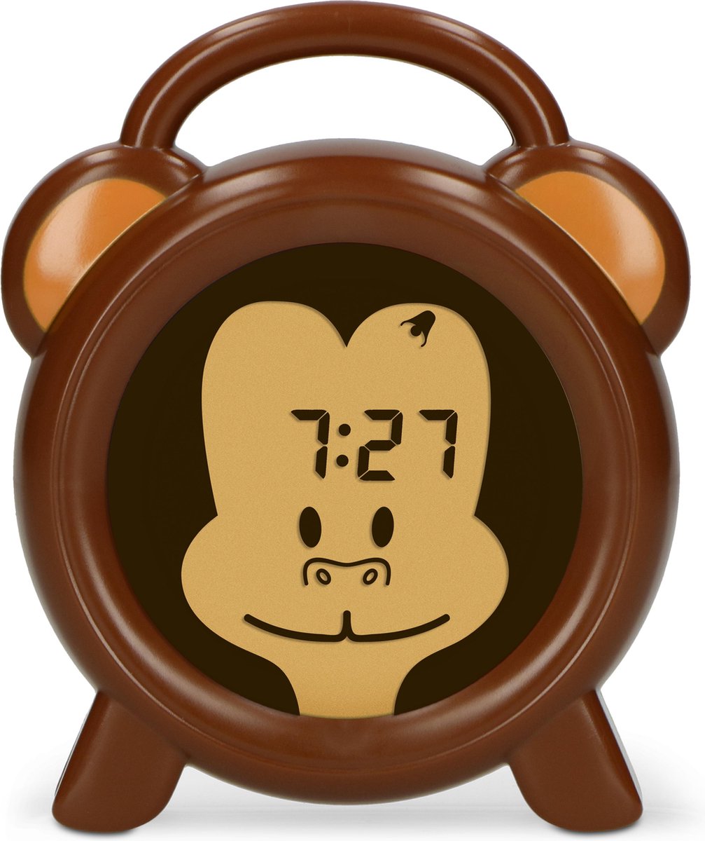 Dětský tréninkový budík 3v1 Alecto BC-100 MONKEY / hodiny / budík / lampička / USB / hnědá Varianta: ivi1
