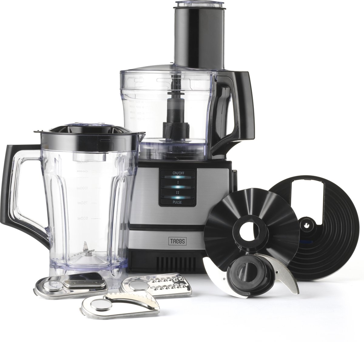 Stolní multifunkční mixér Trebs 99394 / 520 W / 1,5 l / plast / stříbrná/černá Varianta: ivi2
