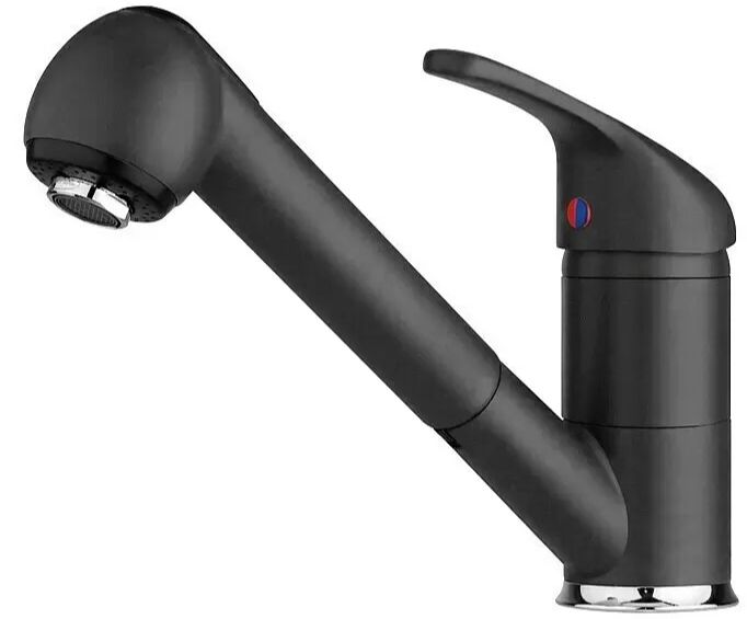 Dřezová výsuvná baterie Pyramis Festivo / jednopáková / mosaz / matná černá Varianta: ivi1