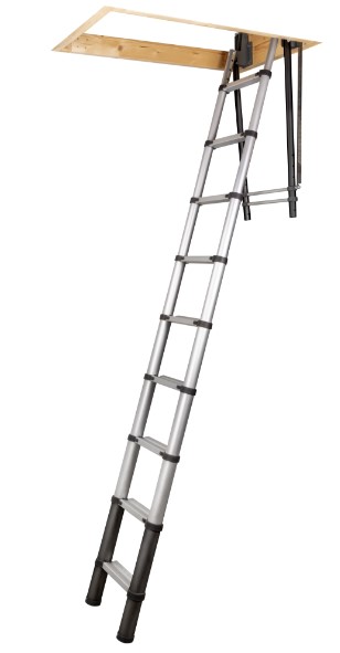 Teleskopický půdní žebřík Batavia / nosnost 150 kg / 2,3 - 2,7 m / hliník / stříbrná Varianta: ivi1
