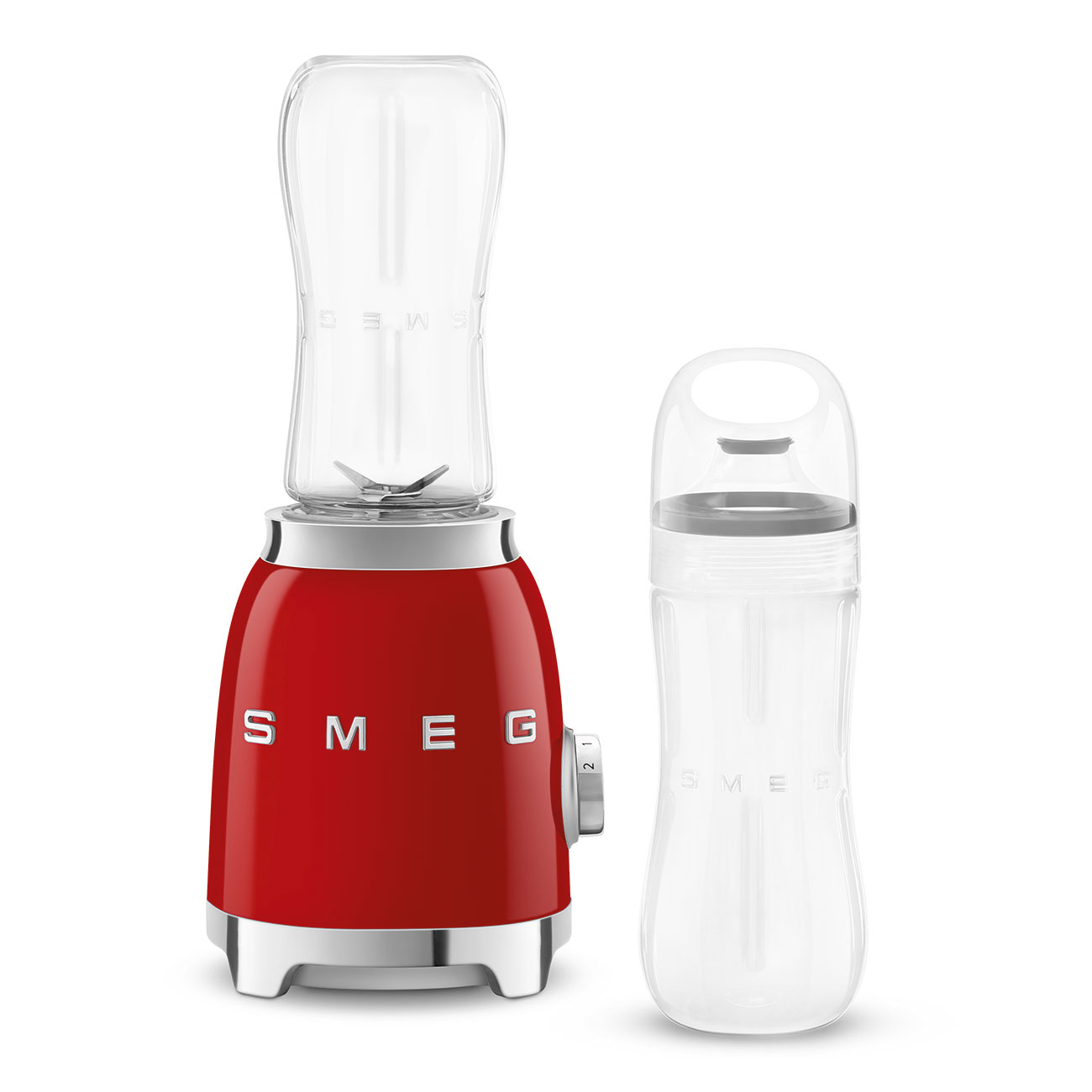Stolní smoothie mixér Smeg 50's style PBF01RDEU / 300 W / 2x 0,6 l / lesklá červená Varianta: ivi1