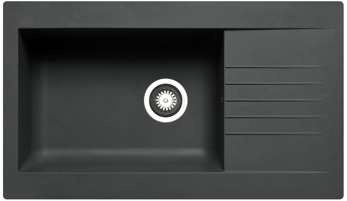 Vestavěný dřez Pyramis Siroko / 86 x 50 cm / do 200 °C / O ventilu 92 mm / černá Varianta: ivi1