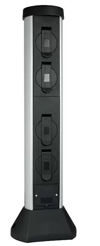 Zásuvkový sloup REV SilverCraft / 4 vstupy / 3500 W / IP44 / černá Varianta: ivi1