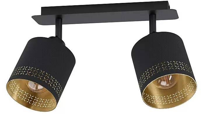Stropní bodové svítidlo Eglo Esteperra / 56 W / 2 ks / E27 / ocel / textil / IP20 / černá/zlatá Varianta: ivi0