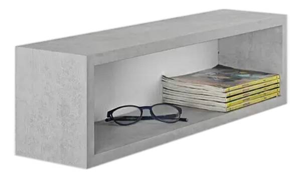 Nástěnná police Chany Format / 59 x 17 x 14,5 cm / dřevotříska / dekor beton Varianta: ivi0