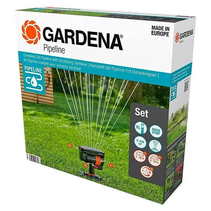 Zavlažovací systém potrubí Gardena / 13 trysek / startovací sada / čtvercový zavlažovač / max. 216 m2 /  3/4 ´´ / černá Varianta: ivi2