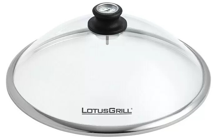 Skleněná poklice LotusGrill / vhodné pro gril / tvrzené žáruvzdorné sklo / nerez Varianta: ivi0